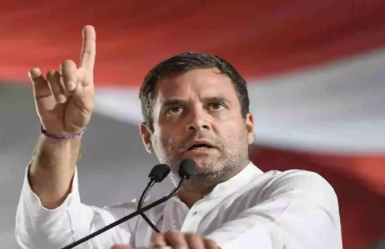 काँग्रेस कार्यकर्ता ने राहुल गांधी के ऊपर फेंका झंडा : बाद में बोला-गलती हो गई