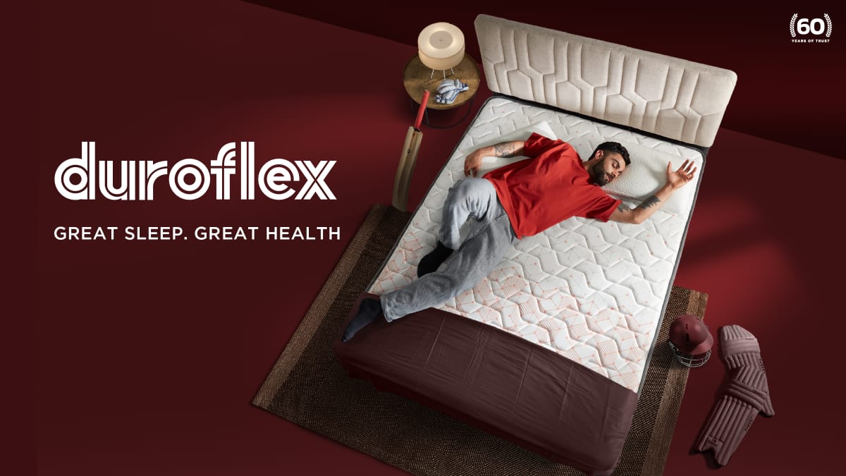 ड्यूरोफ्लेक्स के नए विज्ञापन में विराट कोहली ने एक्टिव और लंबी जिंदगी के लिए बताए अच्छी और गहरी नींद के फायदे
