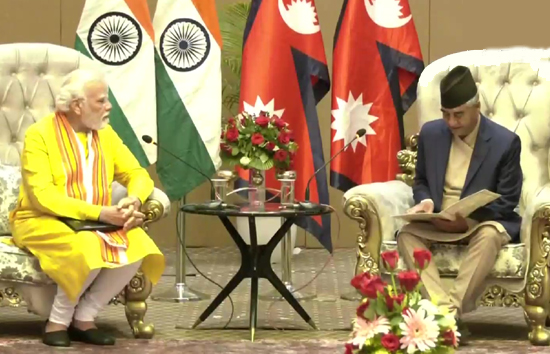 PM मोदी और नेपाल के प्रधानमंत्री देउबा के बीच द्विपक्षीय वार्ता खत्म, कई मुद्दों पर हुई चर्चा