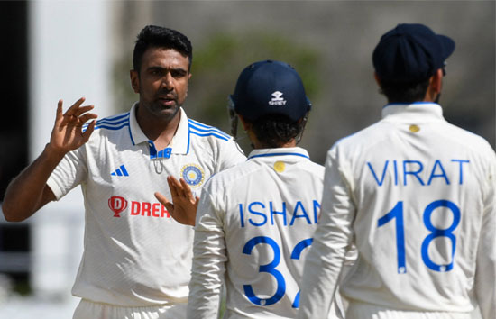 IND vs WI : भारत ने तीसरे दिन वेस्टइंडीज पारी और 141 रन से हराया, अश्विन ने लिए 12 विकेट