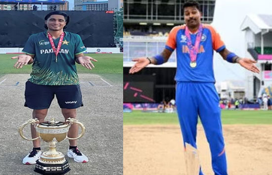 पाकिस्तानी क्रिकेटर ने हार्दिक पंड्या को किया कॉपी, ट्रॉफी के साथ दिया भारतीय खिलाड़ी जैसा पोज