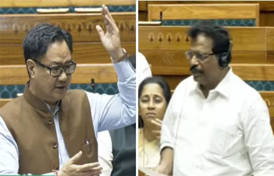 आठ सांसदों का निलंबन वापस, संसदीय मंत्री किरेन रिजिजू ने निलंबन खत्म करने का प्रस्ताव किया पेश 