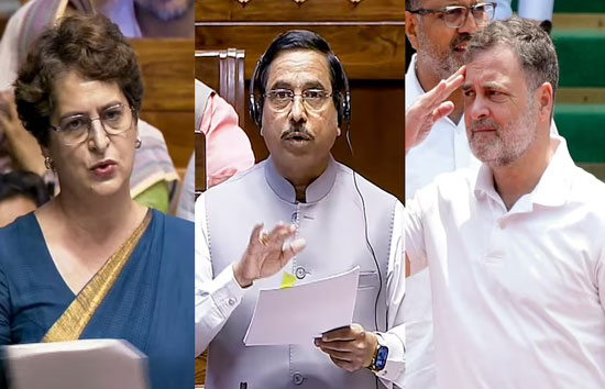बिलकिस बानो केस: प्रह्लाद जोशी के बयान पर राहुल और प्रियंका गांधी का तीखा हमला