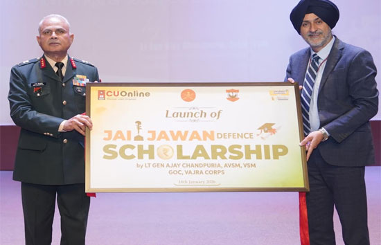 चंडीगढ़ यूनिवर्सिटी ने सशस्त्र बलों के परिजनों के लिए लॉन्च की 'सीयू ऑनलाइन जय जवान' डिफेंस स्कॉलरशिप