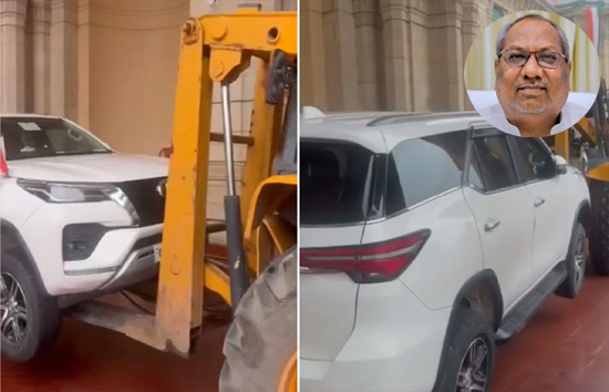 यूपी : मंत्री की फॉर्च्यूनर को क्रेन से उठा ले गई ट्रैफिक पुलिस, विधानसभा के नो पार्किंग में थी खड़ी 